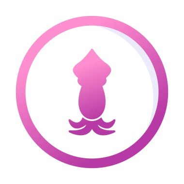 Beyaz arkaplanda mürekkep balığı vektörü simgesi 