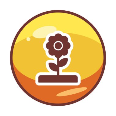  düz çiçek vektör illüstrasyon tasarımı