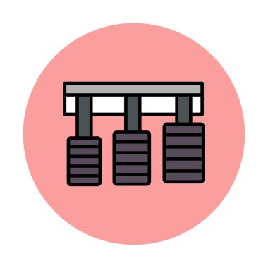 Araba pedalları web tasarım ikonu. Beyaz arkaplanda vektör illüstrasyonu