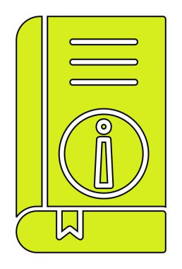 Basit Kitap Bilgileri simgesi, vektör illüstrasyonu