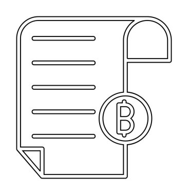 Bitcoin imzalı fatura simgesinin vektör illüstrasyonu 
