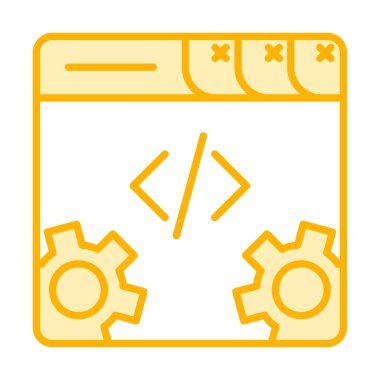 Basit programlama kodu optimizasyon simgesi, vektör illüstrasyonu