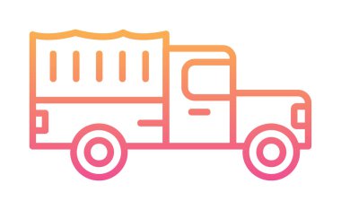 Askeri Kamyon ikonu vektör illüstrasyonu