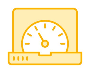 Vektör hızı test dizüstü bilgisayarı web simgesi, vektör illüstrasyonu