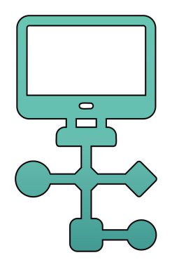 Çalışma akışı simgesi tasarımı, vektör illüstrasyonu                            