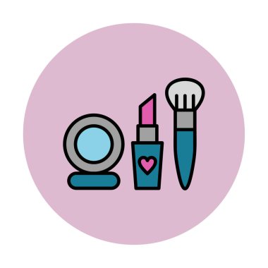 Makyaj araçları web simgesi, vektör illüstrasyonu