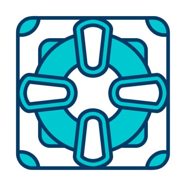 Lifesaver yassı simgesinin vektör çizimi, cankurtaran sembolü  