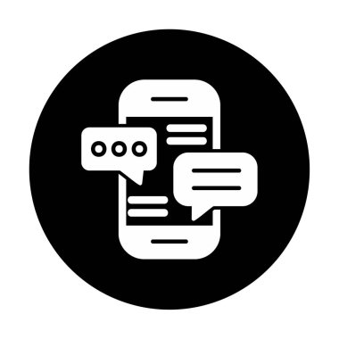 Basit akıllı telefon sohbet simgesi, vektör illüstrasyonu