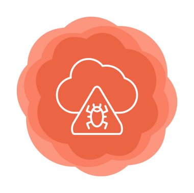 Bulut Hesaplama simgesi, vektör illüstrasyonu. Hata işaretli bulut  