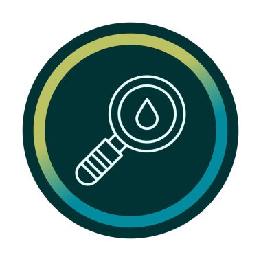 Loupe ikonu. Büyüteçteki su damlasının vektör çizimi