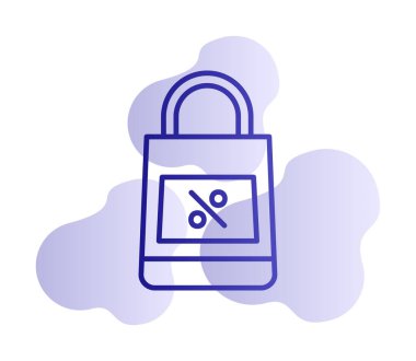 Alışveriş poşeti simgesi, vektör illüstrasyonu basit tasarım