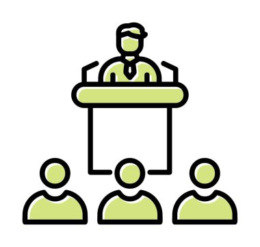 Basit Konferans simgesi, vektör illüstrasyonu