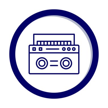  Boombox düz simgesi, vektör çizimi