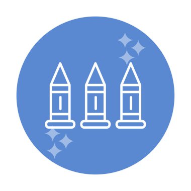 Askeri silah mermileri vektör ikonu. Sembol, logo çizimi. Vektör grafikleri 