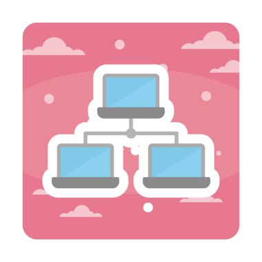 dizüstü bilgisayar ağı simgesi, vektör illüstrasyonu 