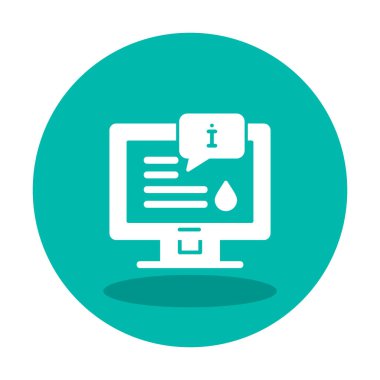 Bilgi simgesi vektör illüstrasyonlu bilgisayar ekranı