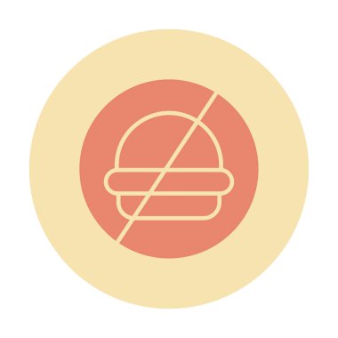 Fast food simgesi yok, vektör illüstrasyonu