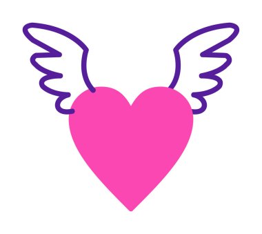 Melek Kalbi ikonu, vektör illüstrasyonu 