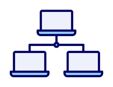 dizüstü bilgisayar ağı simgesi, vektör illüstrasyonu 