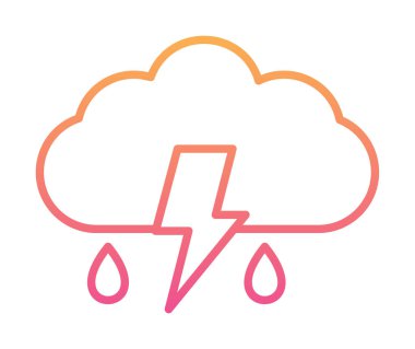 Basit Düz Şimşek hava simgesi 