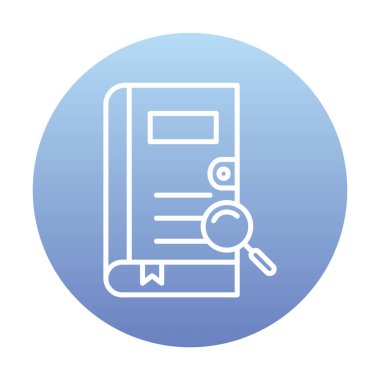 Büyüteç vektör çizimi olan bir kitap. Arama Kitabı kavramı                  