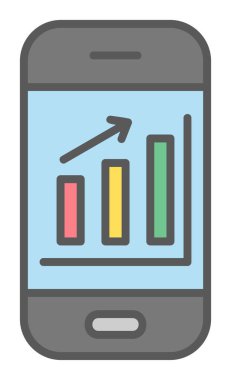 akıllı telefon ekran vektör simgeleri üzerinde analiz