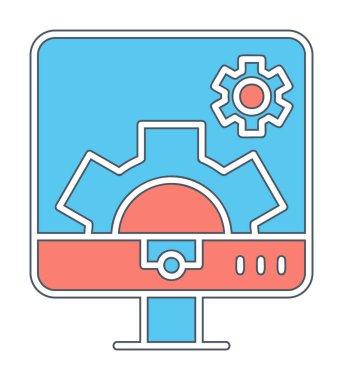 Bilgisayar ayarları simgesi, vektör çizim