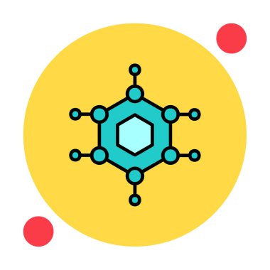 Basit Nanoteknoloji simgesi, vektör illüstrasyonu