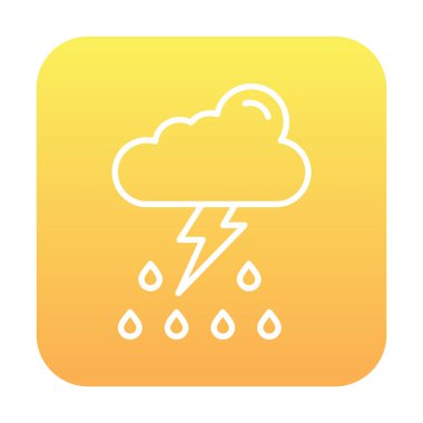 Basit Düz Şimşek hava simgesi 