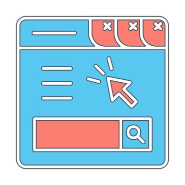 Basit web sayfası simgesi, vektör illüstrasyonu