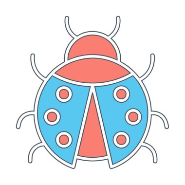  Basit grafik düz uğur böceği tasarımı