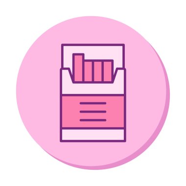 Sigara Kutusu Web simgesi, vektör illüstrasyonu 