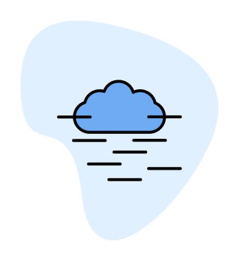 Sis ve bulut simgesi, hava sembolü, vektör illüstrasyonu   