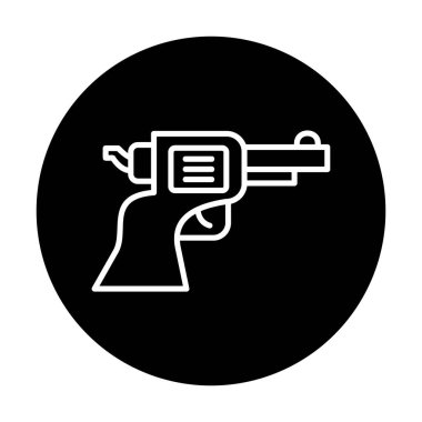 askeri tabanca ikonu vektör illüstrasyonu 