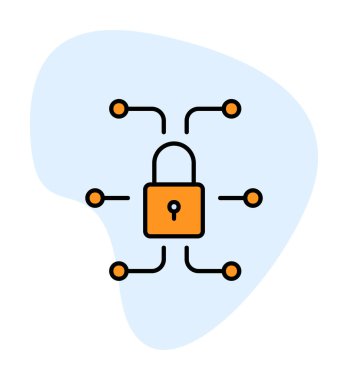 Ağ güvenlik simgesi, vektör çizim 