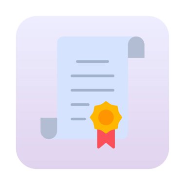 Sertifika vektör simgesi modern basit illüstrasyon                                 