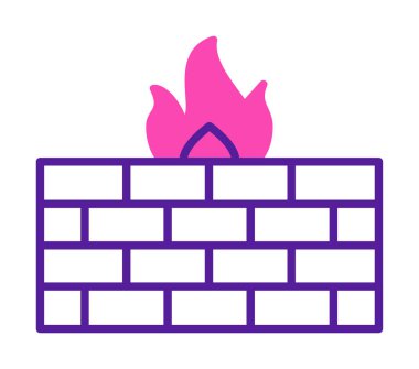 Şömine simgesinin vektör illüstrasyonu 