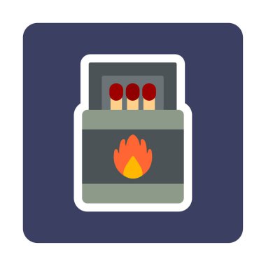 Basit düz kibrit simgesi illüstrasyonu 