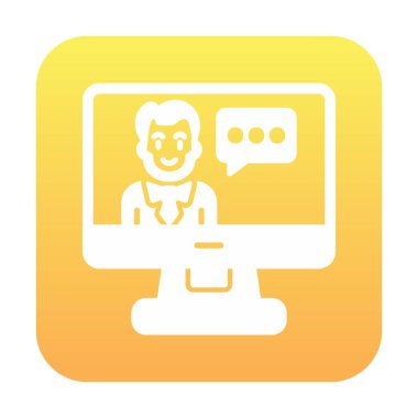 Basit Çevrimiçi Sınıf simgesi, vektör illüstrasyonu