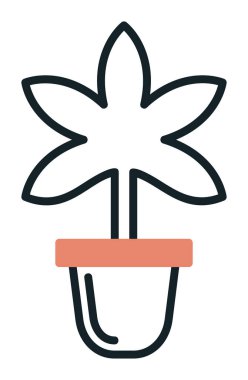 Basit Marihuana simgesi, vektör illüstrasyonu