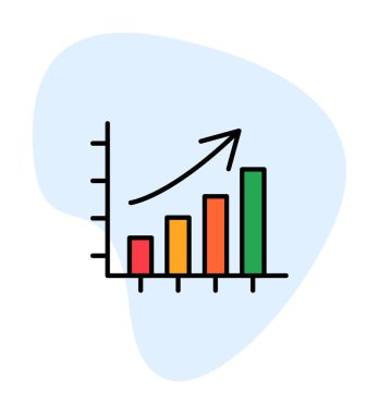 büyüyen grafik, bar grafiği vektör çizimi