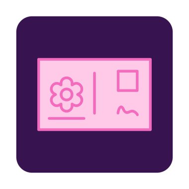 Kartpostal simgesi, vektör illüstrasyonu basit tasarım