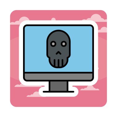 Ölü Bilgisayar Ekran simgesi, vektör illüstrasyonu 
