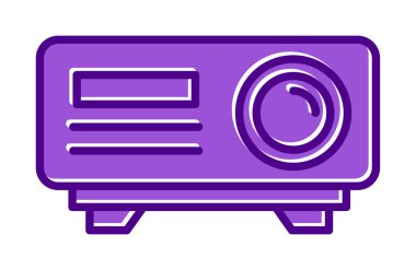 düz projektör web simgesi vektör çizimi tasarımı