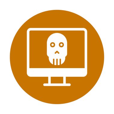 Ölü Bilgisayar Ekran simgesi, vektör illüstrasyonu 