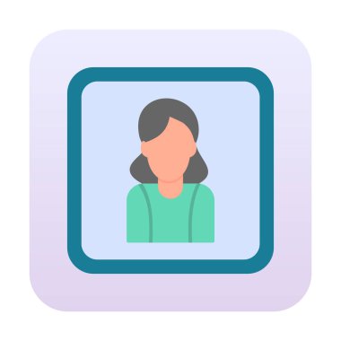 kadın avatar simgesi vektör illüstrasyonu