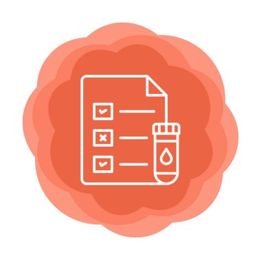 Tıbbi Test Raporu ikon vektör illüstrasyonu 