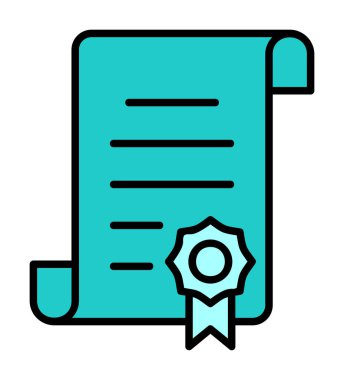 Sertifika vektör simgesi modern basit illüstrasyon                                 