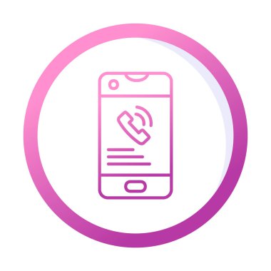 Soyut düz telefon görüşmesi. simge illüstrasyonu  