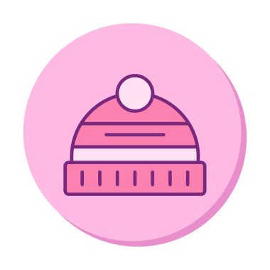 Kış Şapkası simgesinin vektör illüstrasyonu